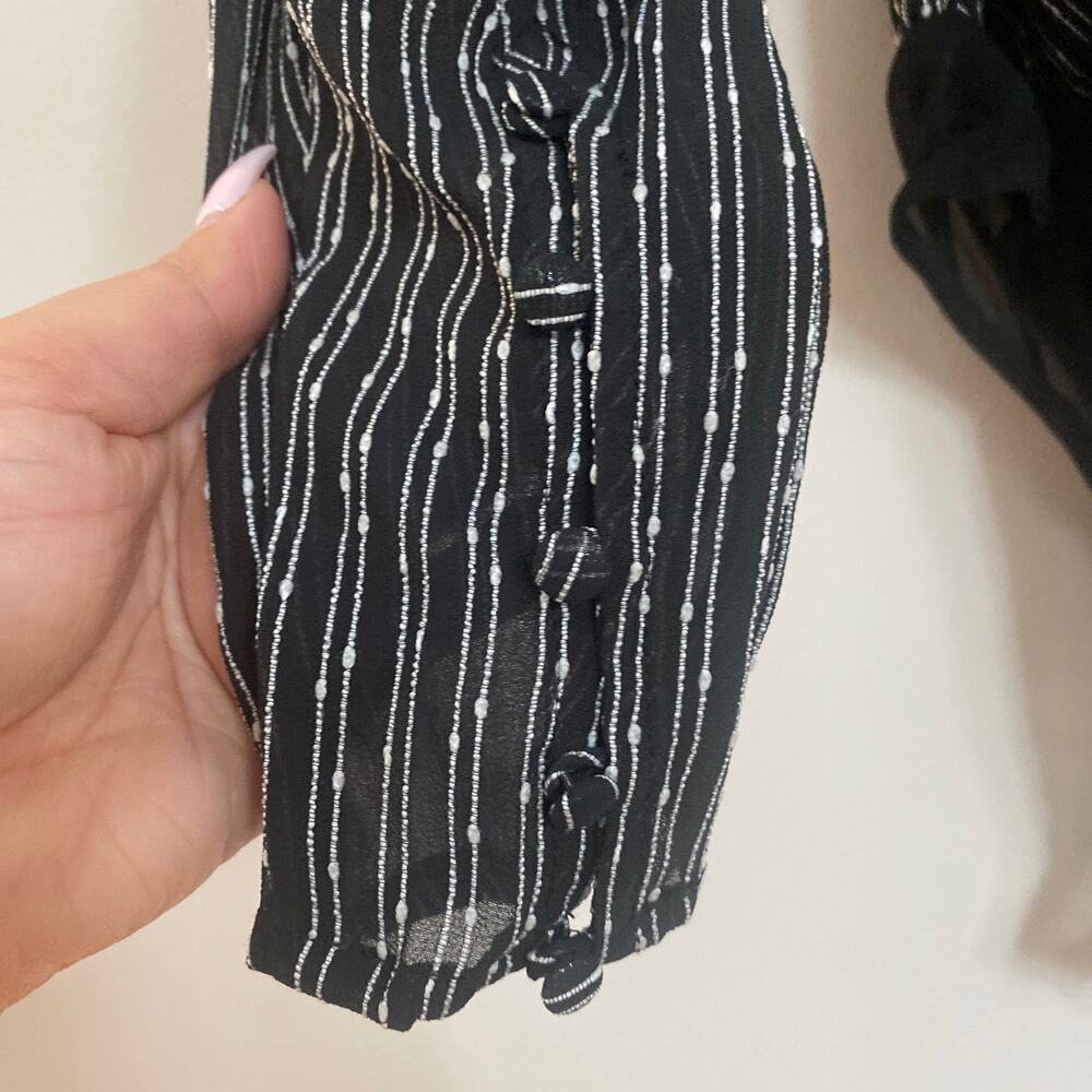 ASTR the Label Long Sleeve Bodysuit Black White Stripe Size Small - Picture 3 of 8